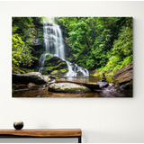 Cuadro Canvas Decorativo Cascada Y Piedras Zen, Naturaleza