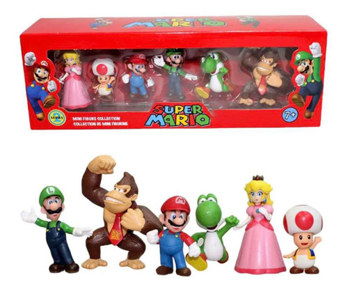 Super Mario Bros Colección 6 Figuras Gamer Videojuego Regalo