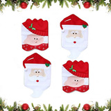 4 Funda Sillas Comedor Navidad Estampadas Pareja Claus Santa