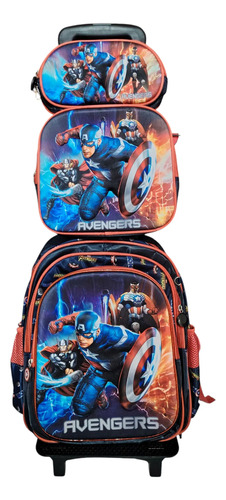 Mochila De Carrito De Capitán América Combo Térmico Desmonta
