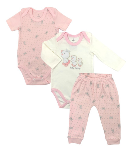 Kit Conjunto Roupas De Bebe Body E Calça Tipo Cartes Premium