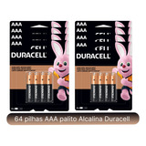 Kit 64 Pilhas Duracell Cartela C/ 8 Pilha Alcalina Palitos 