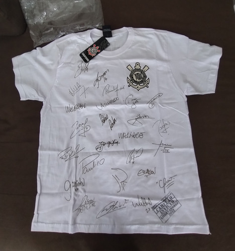 Camiseta Corinthians Campeão Libertadores Autógrafos Rara 