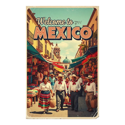 Letrero Mexico Welcome Bienvenido Oldie Retro Vintage Cuadro | MercadoLibre