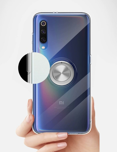 Funda Tpu Transparente Anillo Para Xiaomi Mi 8 Mi 9 Lite