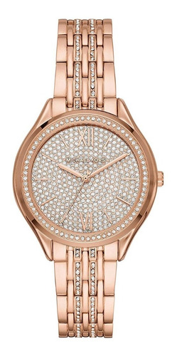 Reloj Mk Michael Kors Mindy Mk7085 Oro Rosado Glitz Original