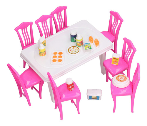 Juego De Mesa De Comedor Tipo Casa De Muñecas Para Niños Par