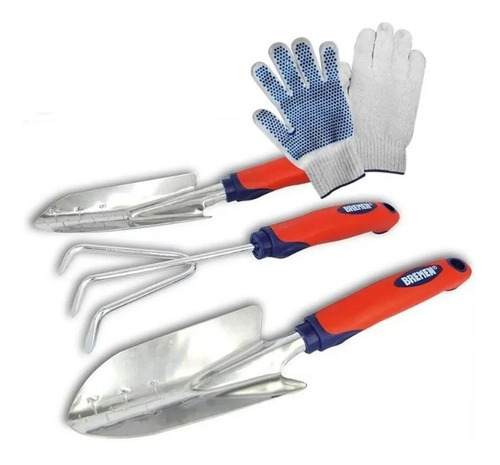 Kit Jardinería Palas Rastrillo Jardín Bremen 7468 + Guantes