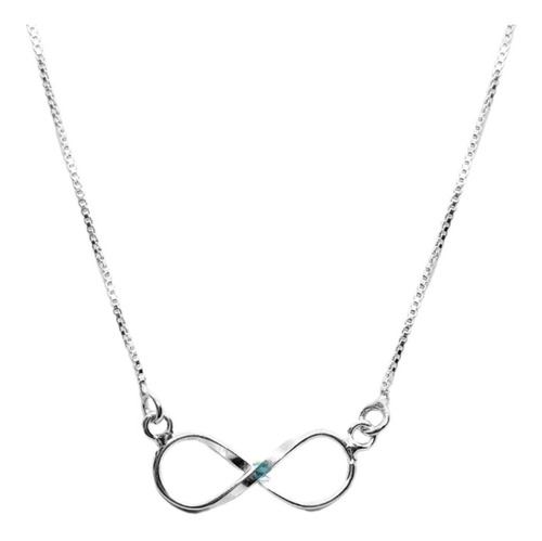 Colar Feminino Com Símbolo Do Infinito Delicado - Prata 925