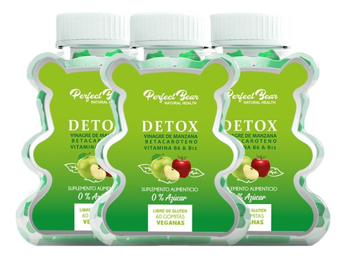 Vinagre De Manzana Detox- Vitamina B6 Y B12 -  Gomita 3meses