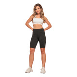 Shorts Feminino Legging Ciclista Cintura Alta Moda Academia