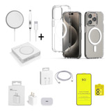 Kit Funda Magsafe + Cargador + Adapt + Cable + Protectores