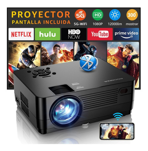 Proyector Roconia Q6 12000lm Negro 110v/220v