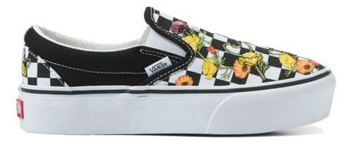 Tenis Vans Classic Slip-on Platform Poppy Checkerboard Mujer