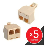 Adaptador Rj11 Teléfono 1 Macho A 2 Hembras Prolongador X5u