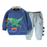 Conjunto De Niños De Estampado Dinosaurio Para Bebe 0-5 Años