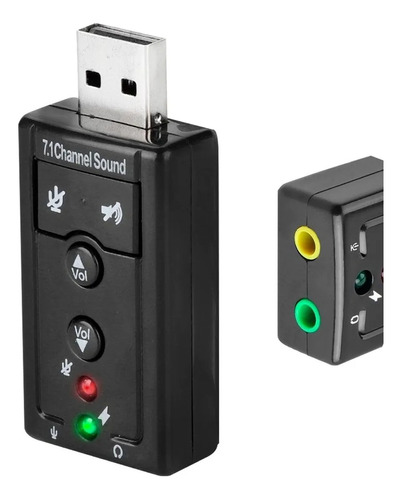 Adaptador Placa De Sonido Usb Con Entrada Microfono