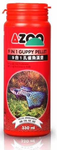 Azoo 9 En 1 Pellets Flotante Guppy 35ml 14gs Peces Acuarios