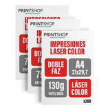 Impresiones Bajadas Color Printshop A4 130g X 200 Doble Faz