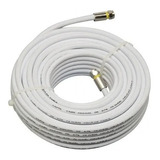 Cabo Rg6 Branco 50 Mts Coaxial Antena Tv Pronto C/ Conector