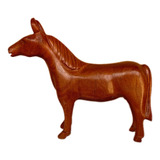  Escultura De Cavalo Em Madeira.