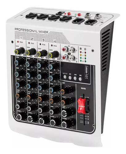  Consola Mezcladora Interfaz Audio 6 Canales Usb Bluetooth 