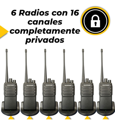 Set X6 Handy Baofeng Con Baterías Recargables Alcance 10km