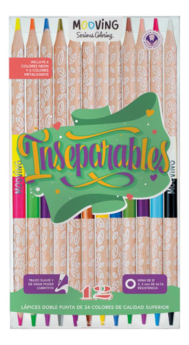 Lapices Mooving Inseparables X12 Inluye Neon Y Metalizados