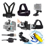 Kit Suporte Peito Cabeça Bastão Gopro Hero 10 Cabo Controle