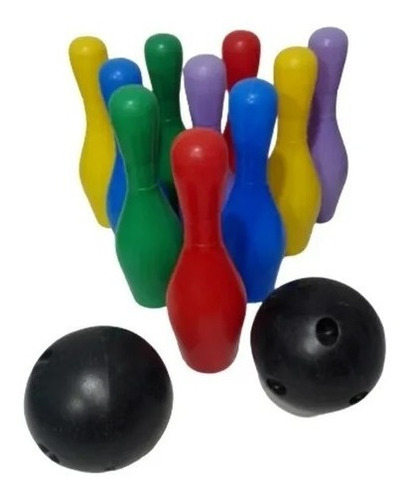 Juego Bolos Niños Bowling Plastico 10 Pinos + 2 Bolos