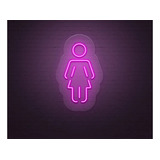 Letrero Led Neon Baño Aseo Dama 18*30cm Luminoso