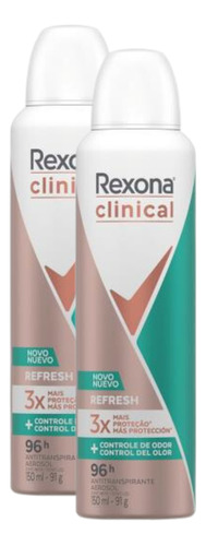 Kit 2 Desodorante Rexona Clinical Feminino Refresh 150ml