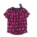 Camiseta Feminina Manga Curta Roxa Tommy Hilfiger Original