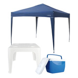 Tenda Gazebo Trixx Ntk 3x3 M + Caixa Térmica 18 L Mor E Mesa