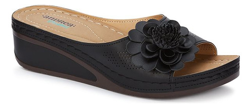 Zapato Tacon Urbano Prr59548 Cosido Flor Negro