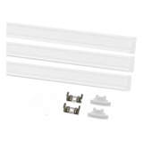 Kit Perfil De Led Slim P/ Embutir Gesso Marcenaria 3 Metros