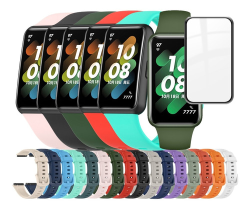 Correa Compatible Con Huawei Band 7 Silicon Colores  Mica 3d