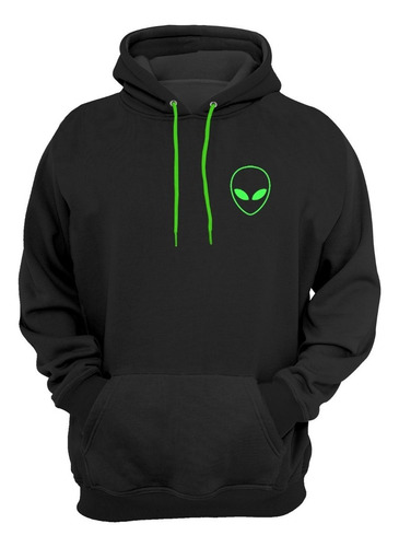 Moletom Flanelado Et Blusa De Frio Unissex Casaco Alien Neon