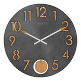 Bulova C4119 Reloj De Pared Flatiron, Metal De Acero Bruñido