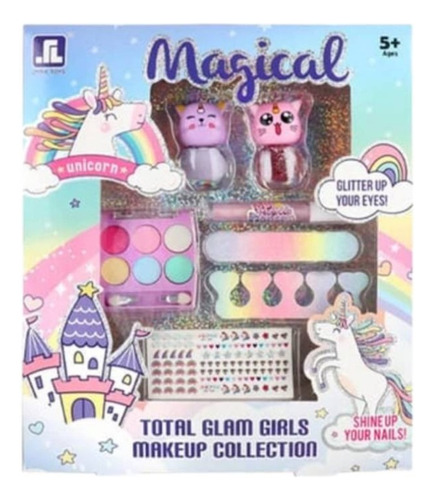 Set Maquillaje Y Manicure Infantil Niñas Kawaii Unicornio