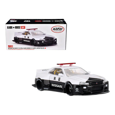 Nissan Skyline GT-R R34 Police Mini GT 1:64 Kaido House Japón Coleccionable | Envío gratis