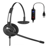 Headset Htu-300 Usb Voip Com Cancelador De Ruidos - Topuse