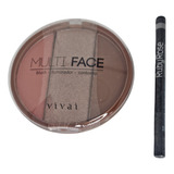 Multi Face Iluminador Blush Contorno Mais Caneta Delineadora Tom Da Maquiagem Preto