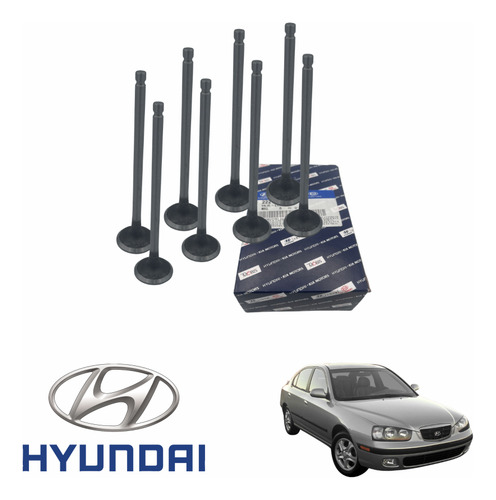 Juego Valvulas Escape Hyundai Elantra 2.0 16v 00 12 G4cs Foto 2