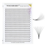 Nagaraku Extensión Pestañas Abanicos Prearmados Volumen 10d