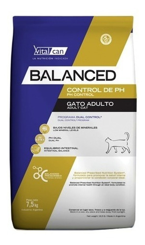 Vital Cat Balanced Control Ph (urinary) X 7,5kg 