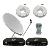 Kit Antena 2 Recetpores Bedin Lnb Duplo E 2 Cabos