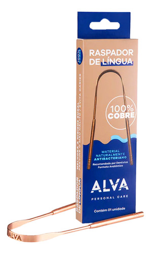 Raspador De Lingua Limpador Limpa Lingua 100% Cobre Alva