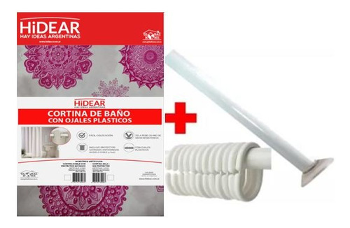 Barral Blanco + Cortina Baño C/ojales De Plastico Ver Diseño