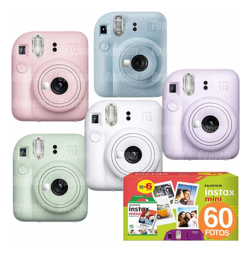 Camera Instantanea Instax Mini 12 Revela Foto Com 60 Fotos